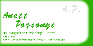 anett pozsonyi business card